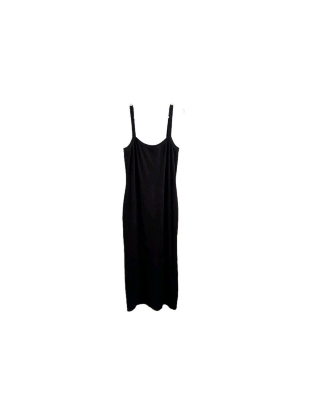 Peppermayo Black Ribbed Maxi Dress US 14 L Organic Cotton Scoop Back Tank 90s